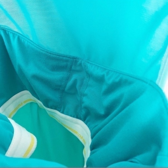 Lole Racerback Teal Athletic Mesh Workout Tank Top Built In Sports Bra Size XS - Picture 7 of 9